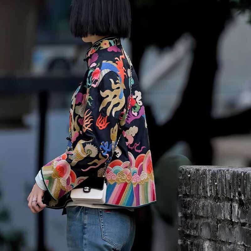 In Stock Unique New Embroidered Jacket Chinese Young Style Improved Tang Suit Women's Autumn Winter Top LEEGO LENS - view 4