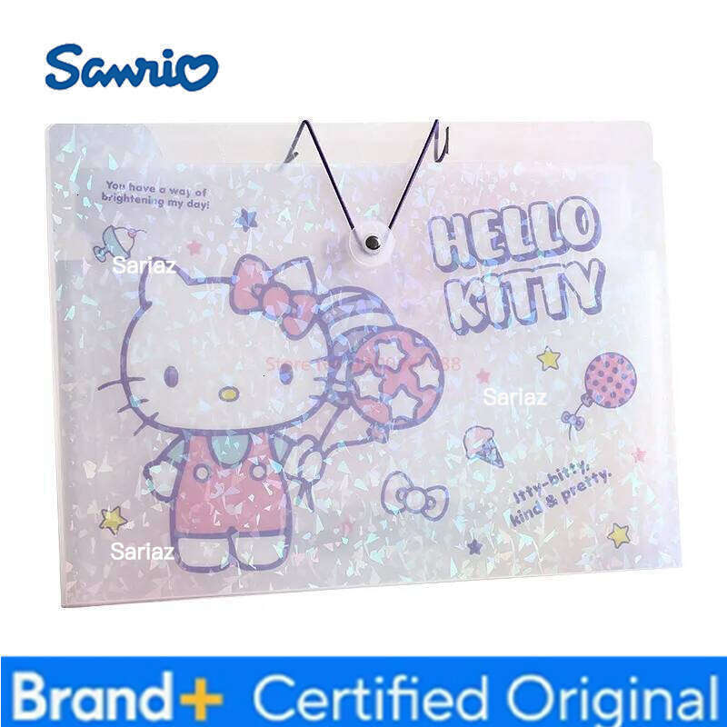 Sanrio Organ Large Capacity Multi Layer Folder Cartoon Kuromi A4 File Student Exam Paper Storage Bag H260129
