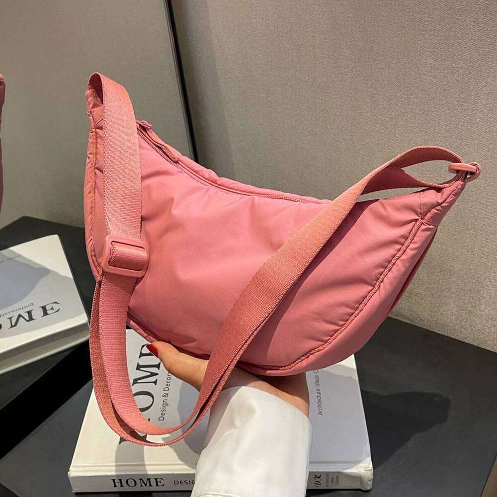 New Simple Waterproof Crossbody Bag for Women, Portable Armpit Large Capacity Casual Shoulder Men's Light Travel Canvas Bag, Shopping and Hiking 