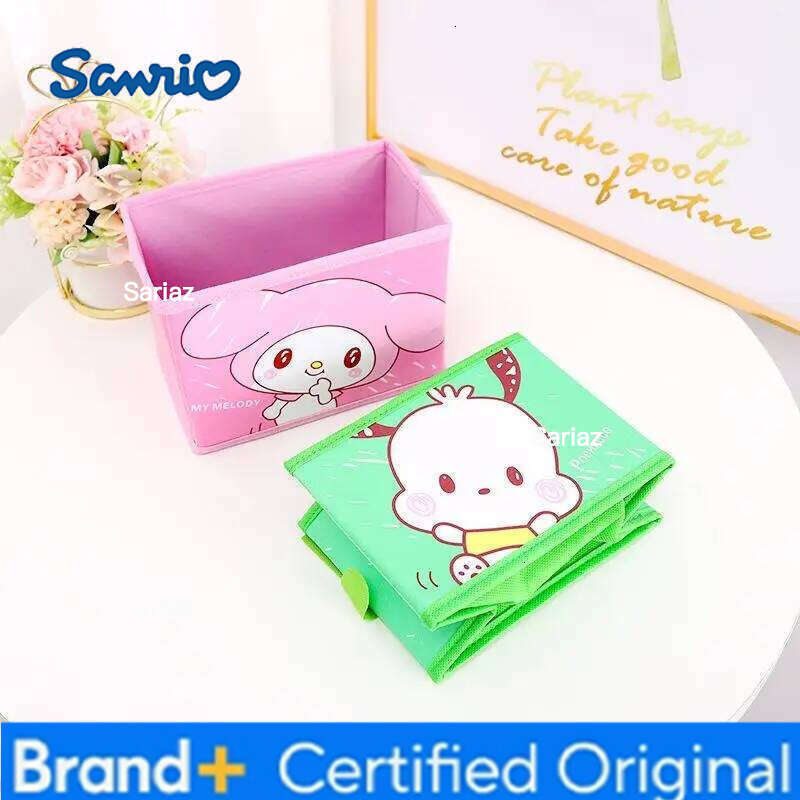 Sanrio Cartoon Hello Kitty Non-woven Foldable My Melody Home Snacks Clothing Book Box Kuromi Desktop Sundry Storage Gift H2601291