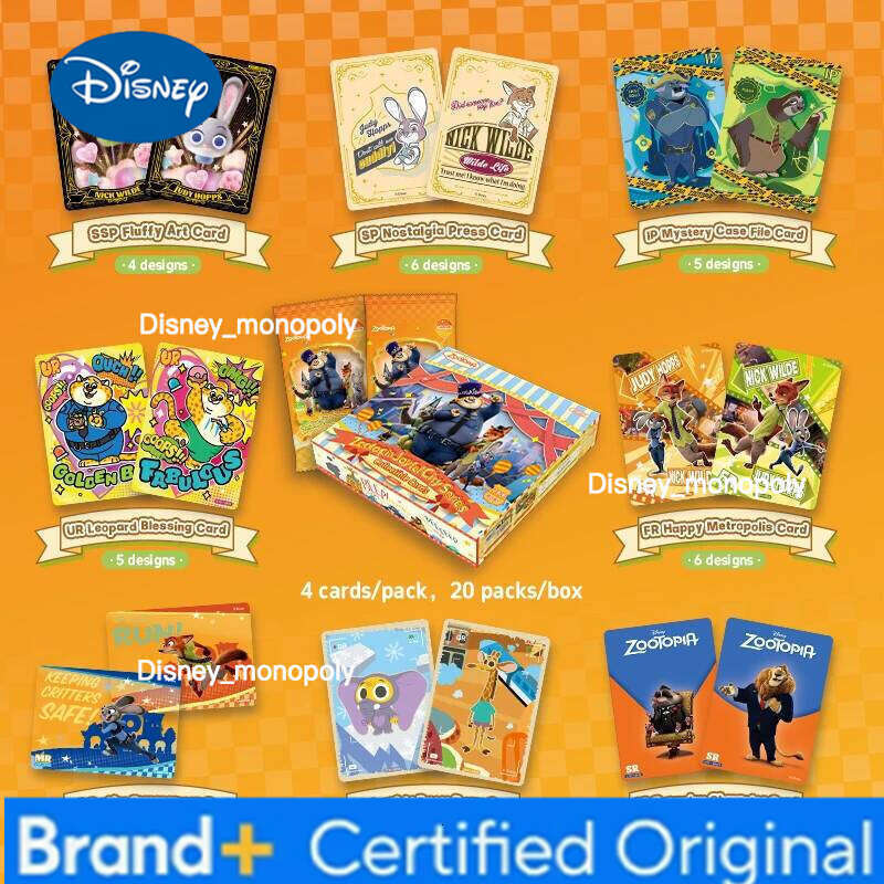 Disney Card.Fun Zootopia CCG Collection Official TCG Booster Pack with Foil Cards Anime Trading Card Game for Beginners Bestseller H260129
