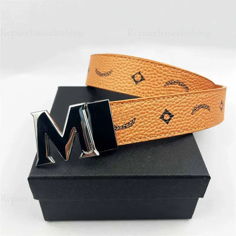 mcms belt designer high quality 5a mcms top brand Man Luxury M Classic Square Buckle Genuine Styles Bright Alligator Unisex Mcn Letter Fashion With A Box mcmsbelt e70