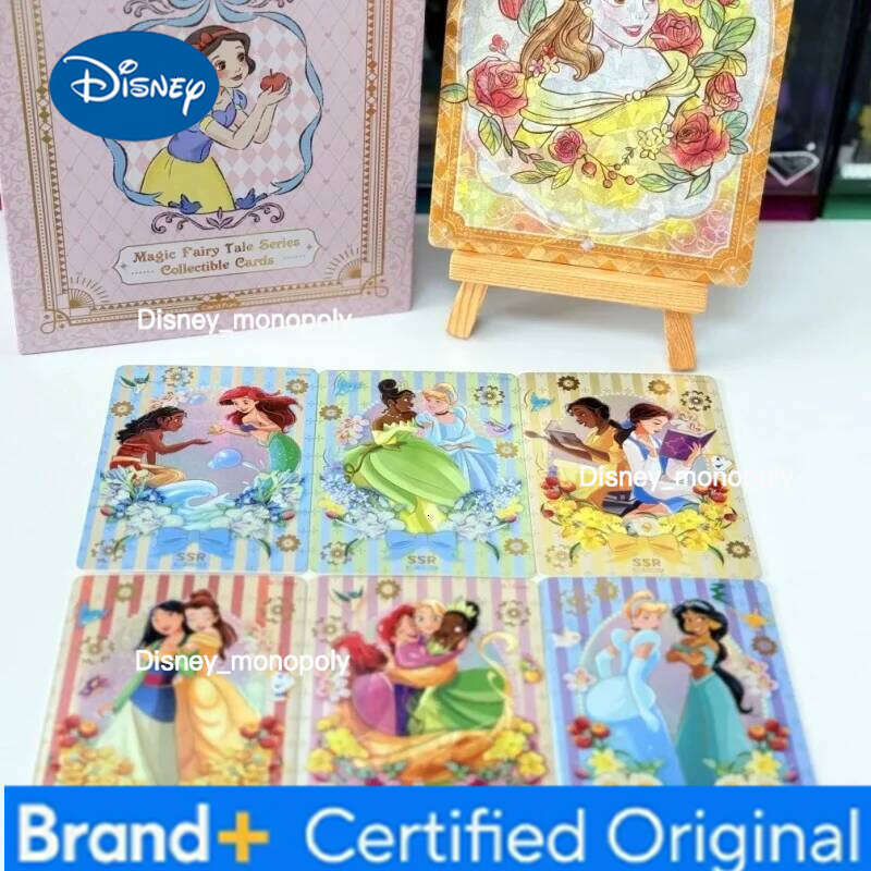 Disney Genuine Card.Fun Princess Magic Fairy Tale Series Anime Collection Cards Mistery Box Board Games Toys Birthday Gift H260129