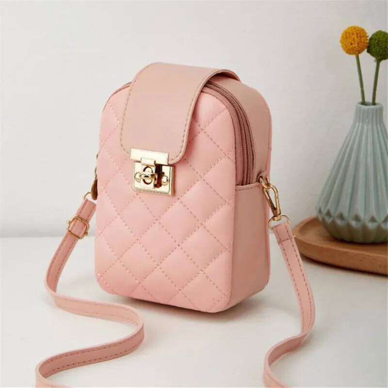 Fashion Mini Quilted Small for Women, Crossbody Phone Bag with Lock Design,Lightweight Zipper Closure, Outdoor Sport Purse XJ260129