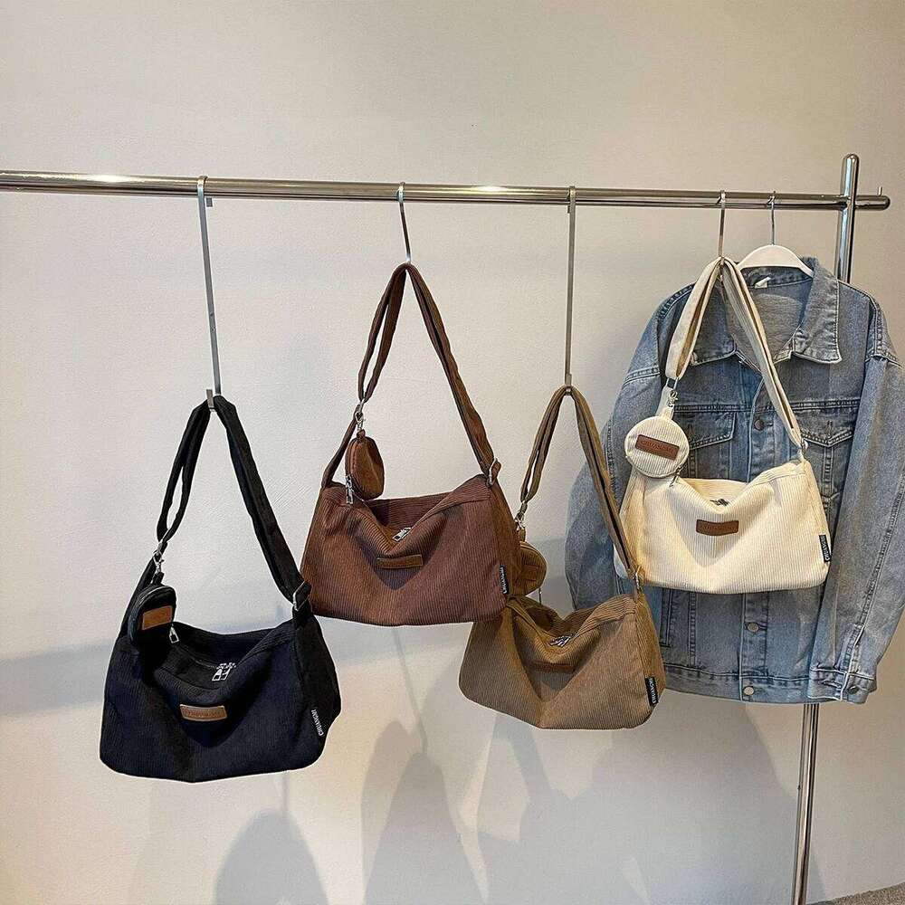 Corduroy Casual Large-Capacity Student Women's Japanese Versatile Crossbody Commuting Shoulder Bag