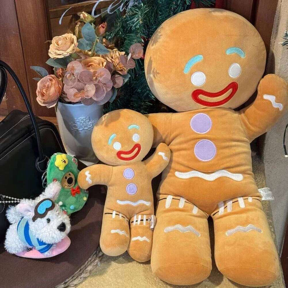 Adorable Gingerbread Plush Toy Soft Stuffed Biscuit Doll Cookie Man with Smile Face Plushies Cute Gift Girl Christmas Decor Y260128
