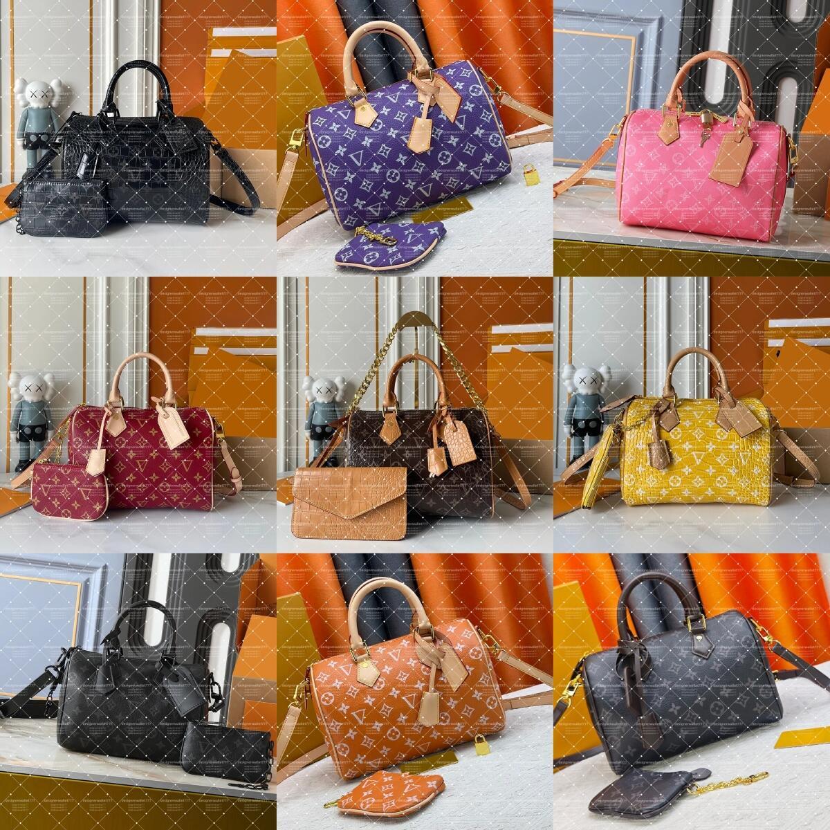 designer Tote bag speedysoft 25cm womens handbag leather crossbody shoulder bag Boston chain pillow travel bag Mirror Quality M15278 M16332