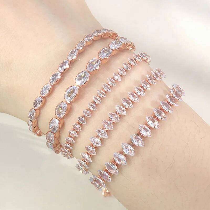 Fashionable Zircon Tennis Bracelets for Women Dazzling Various Shape Crystal Chain on Hand Trend Sexy Party Accessories Jewelry H260129