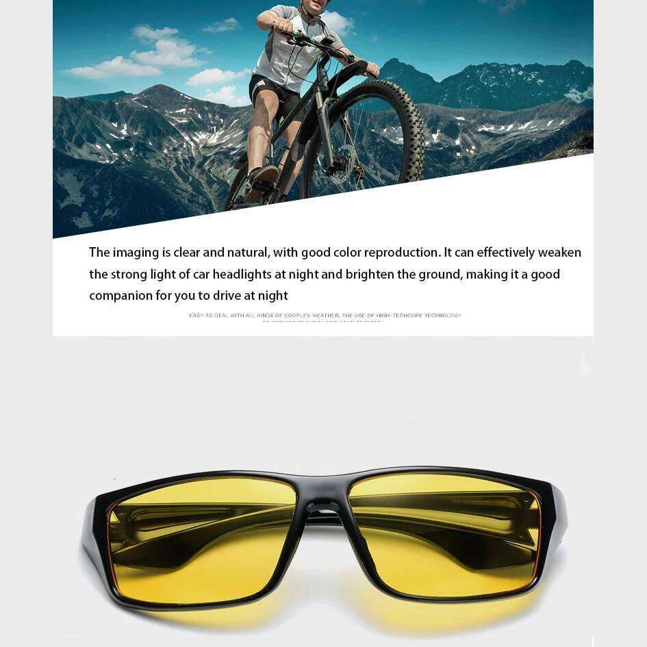 Men Vision Glasses Women Polarized Yellow Lens Anti-Glare Goggle Night Driving Sunglasses Eyewear UV400 H260129