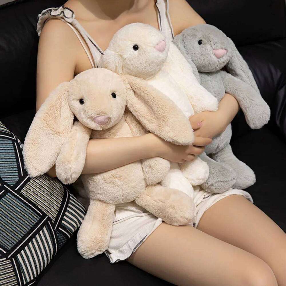 1pc 20cm/7.87inCute lop ear bunny plush toy long eared little white rabbit soothing rag doll children's birthday gift Y260128