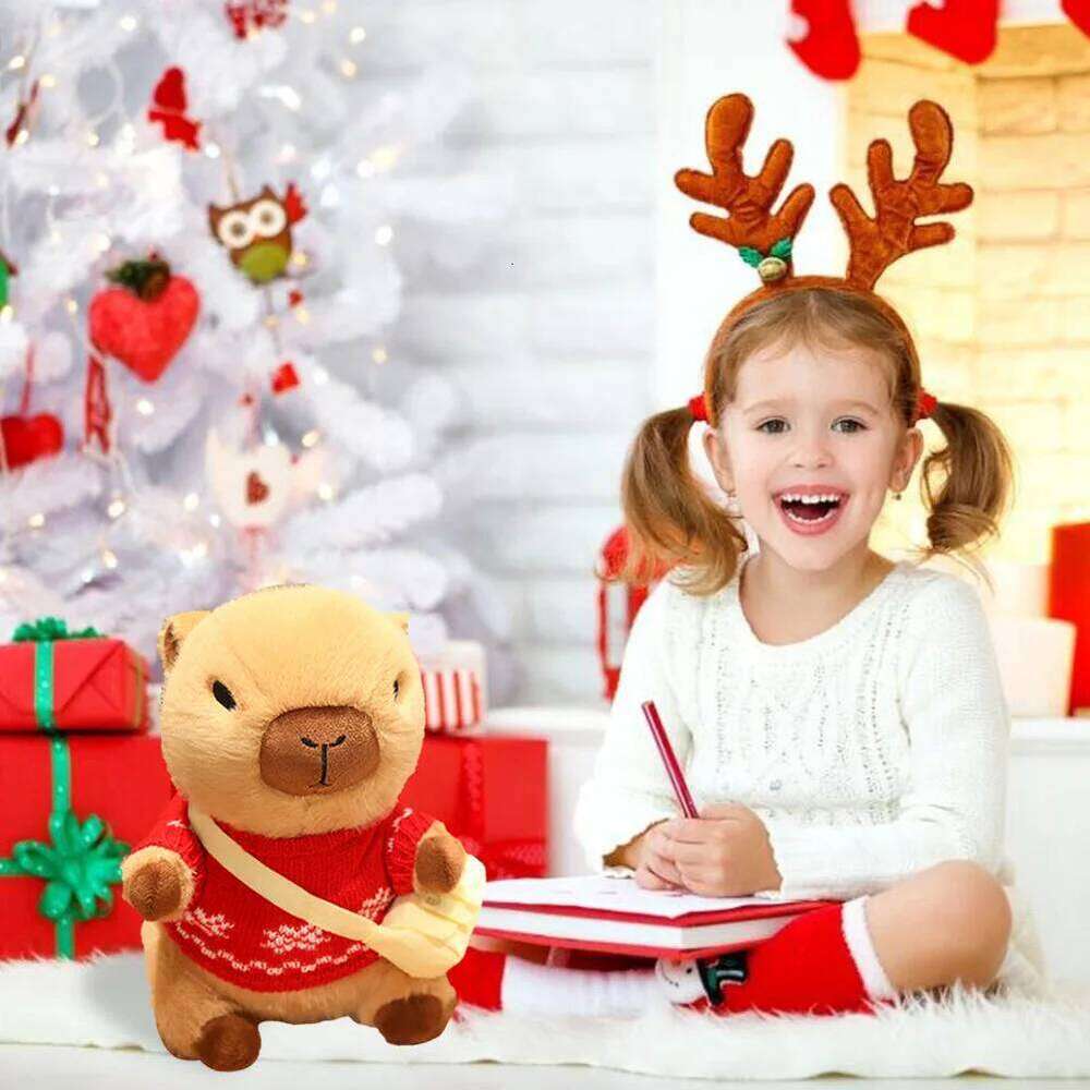 DIY Cute Plush with Clothes & Bag Animal Toy Capybara Stuffed Plushies Gifts for Boys Girls Y260128