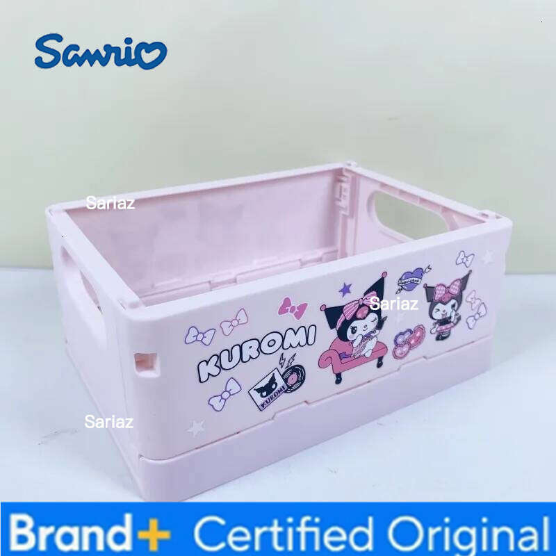 Sanrio Cute Hello Kitty Storage Box Cartoon Anime Kt Women Foldable Portable Desktop Decoration Item Classification Girl Gift Wholesale H260129