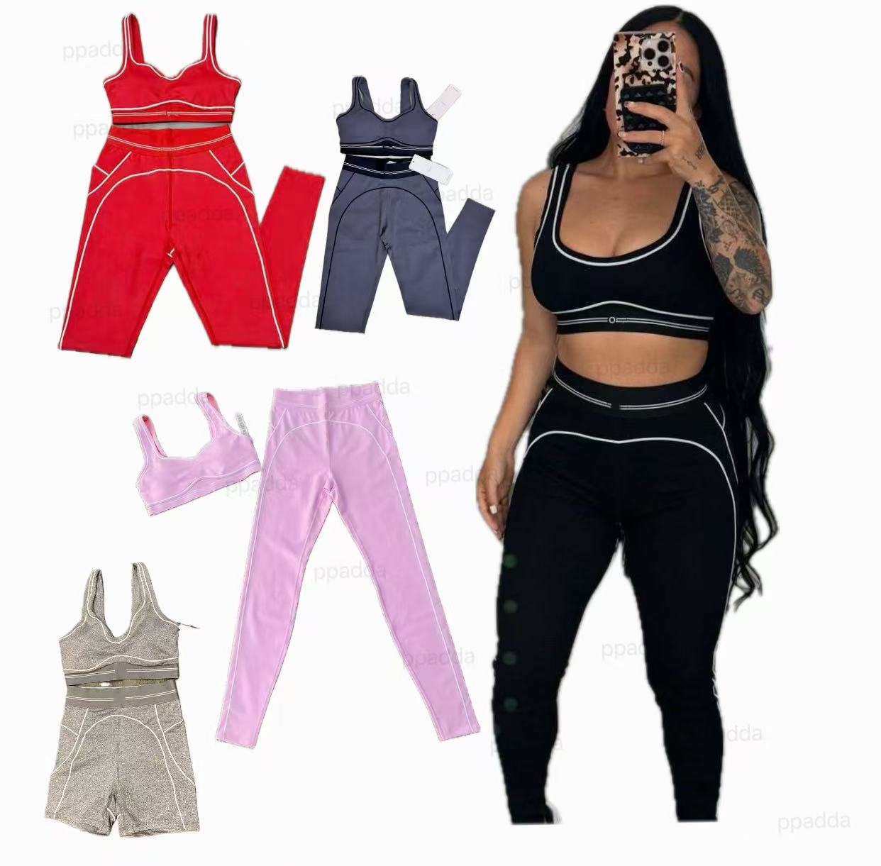 26 New 10A Breathable Bra leggings Set Women Soft Elastic Pants Socks Outfits Sports Pants Fitness Wear Set Women clothe Shorts Sports Bra 5A