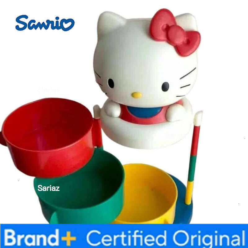 Sanrio Cartoon Hello Kitty Three-layer Rotatable Desktop Ornaments Cute KT Peripheral Mini Storages Rack Storage Box Gifts H260129 H260129
