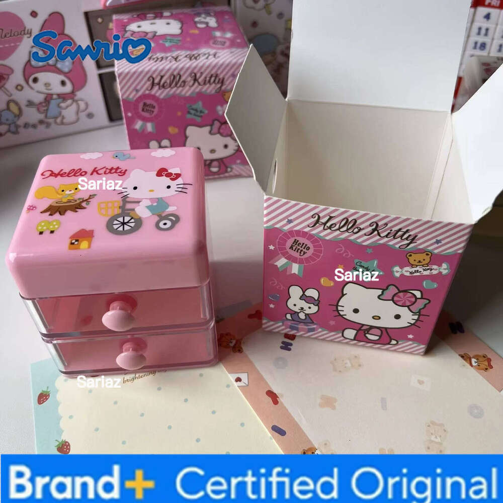 Sanrio Cartoon Cute Hello Kitty Cinnamoroll Kuromi Pen Storage Box Toys Desktop Decorative Ornament Kids Birthday Gifts H260129 H260129