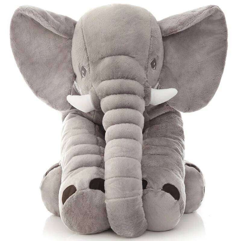 Soothing Pillow Sleeping Doll Stuffed Animal Gray Elephant Soft Plush Toys Y260128