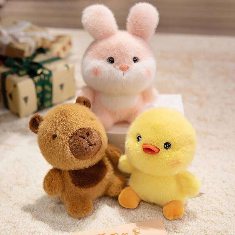 17cm/6.69in Cute Plush Animal Companion Toy Various Rabbit Lamb Duck Bear Kapibala Doll Stuffed Animals Festive Gifts Y260128
