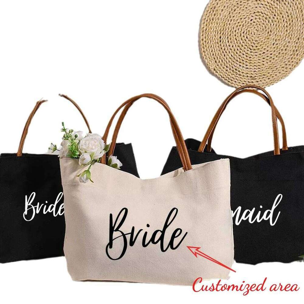 Customized Name Solid Color Canvas Single-Shoulder Bag Large Capacity Handbag Women Prefect Gift For Family Holiday Trip Use XJ260129