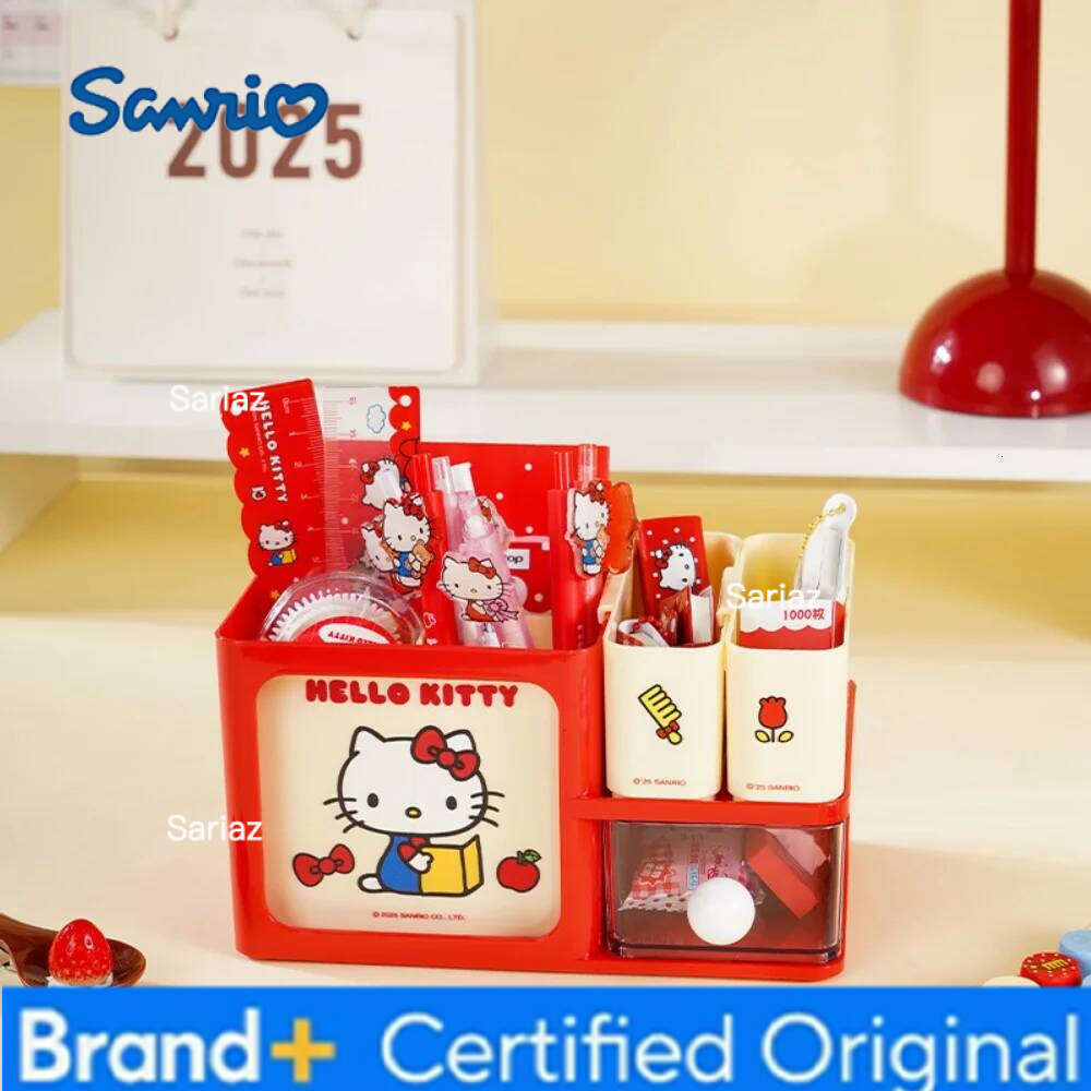 Sanrio Genuine Hello Kitty Mark Pen Holder Desk Organizers Shelves Desktop Stationery Bookshelf Home Office Storage Box H260129 H260129