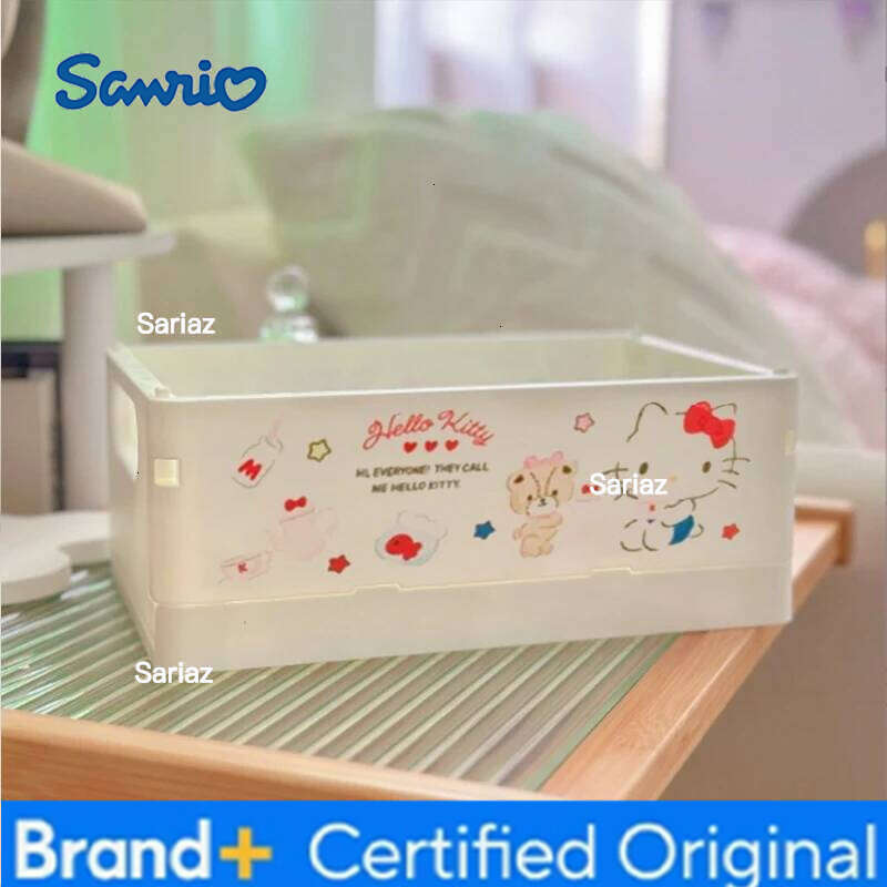 Sanrio 1PC Kt Cat Foldable Organizer Lipstick Cosmetic Sundries Storage Box Bathroom Cute H260129 H260129