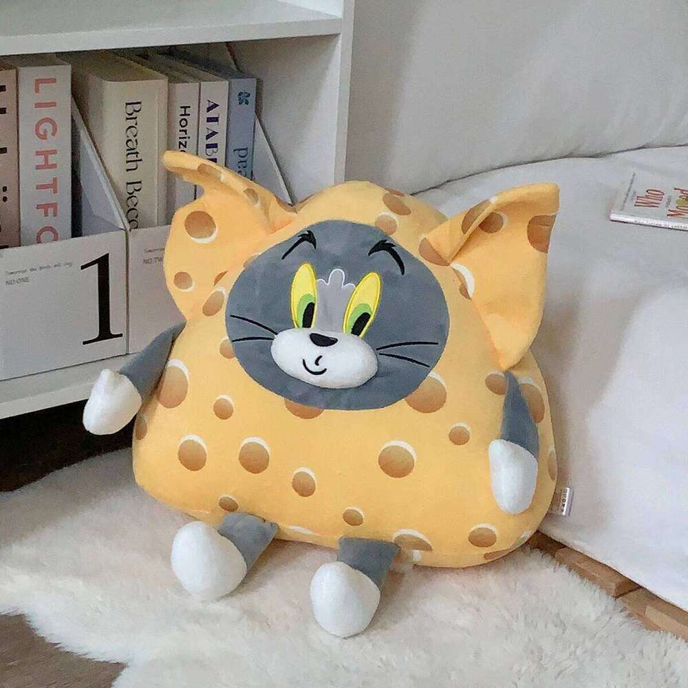 Cheese Plush Toy Tom And Jerry Plushies Cat and Mouse Cuddly Stuffed Anime Pillow Warm Cushion Blanket Girl Gift Y260128