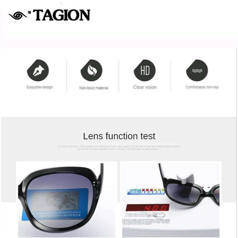 Polarized women new fashion trendy black women's glasses driving large frame round face vintage sunglasses H260129