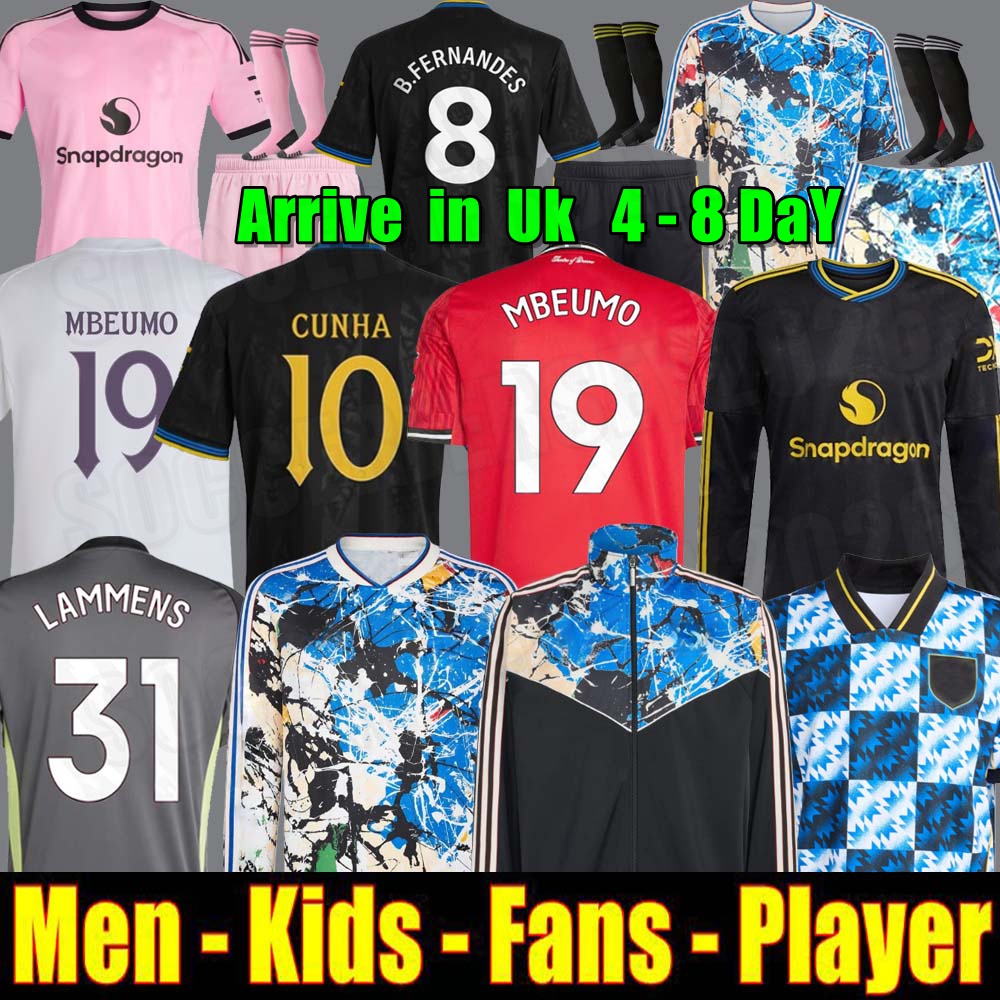 ManUnited soccer jersey 25 26 Manchester football kit shirt UTDs United stone roses Special Red ZIRKZEE MBEUMO SESKO B. FERNANDES CUNHA CANTONA men kids uniforms