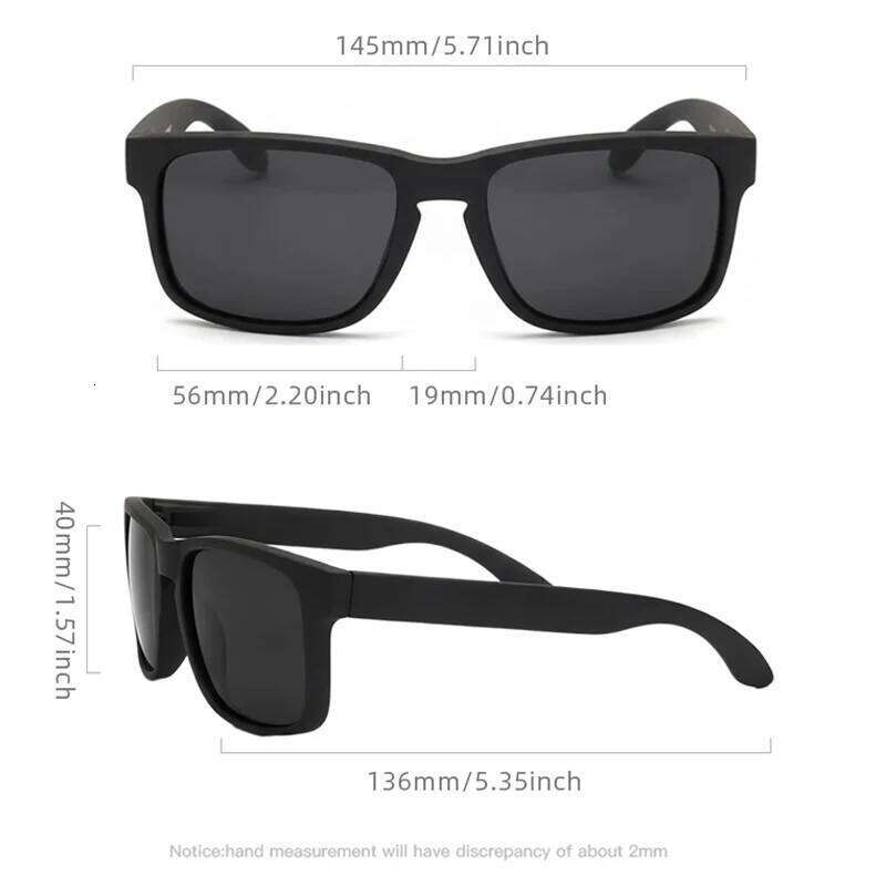 Classic Fashion Square Polarized Sunglasses Men Vintage Plastic Male Sun Glasses Women Stylish Black Outdoor Sports Shades UV400 H260129