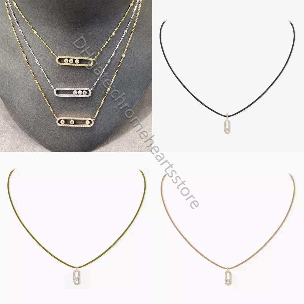 39-47cm Baby Move Women Pendant Necklace Three Mobile Diamonds High Quality S925 Silver Symbolize Luxury designer Necklaces Love accessories gift