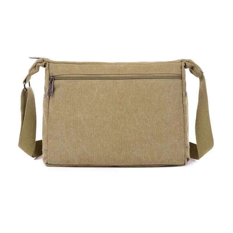 Canvas Shoulder Bag Bottle Men Women Casual Simple Fashion Retro Crossbody Cross Square Multi Layered XJ260129