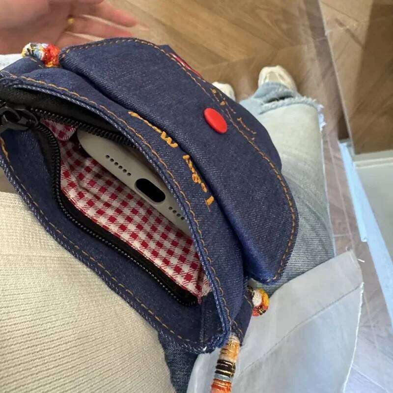Summer Fresh Small Shoulder 2025 Fashionable Slant Denim Mobile Phone Bag Versatile Commuting High Appearance Style XJ260129