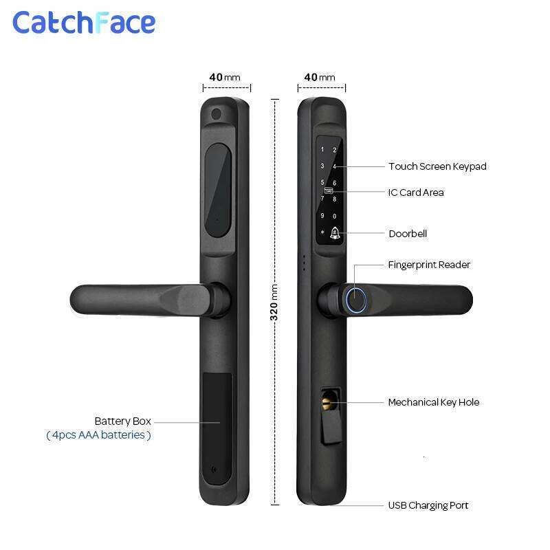 85/92mm Waterproof High-End Outdoor Fingerprint TUYA WIFI APP RFID Card Code Keyless Smart Electronic Door Lock Aluminum Home 26Y0129 - view 5