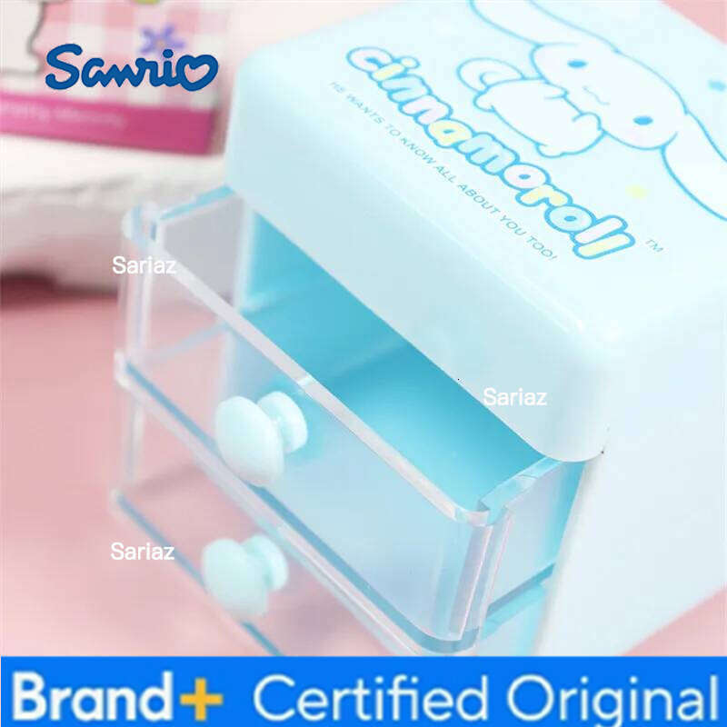 Sanrio Multifuncti Cinnamoroll Hello Kitty My Melody Jewelry Desktop Box Cartoon Mini Bilayer Storage Boxes H2601291