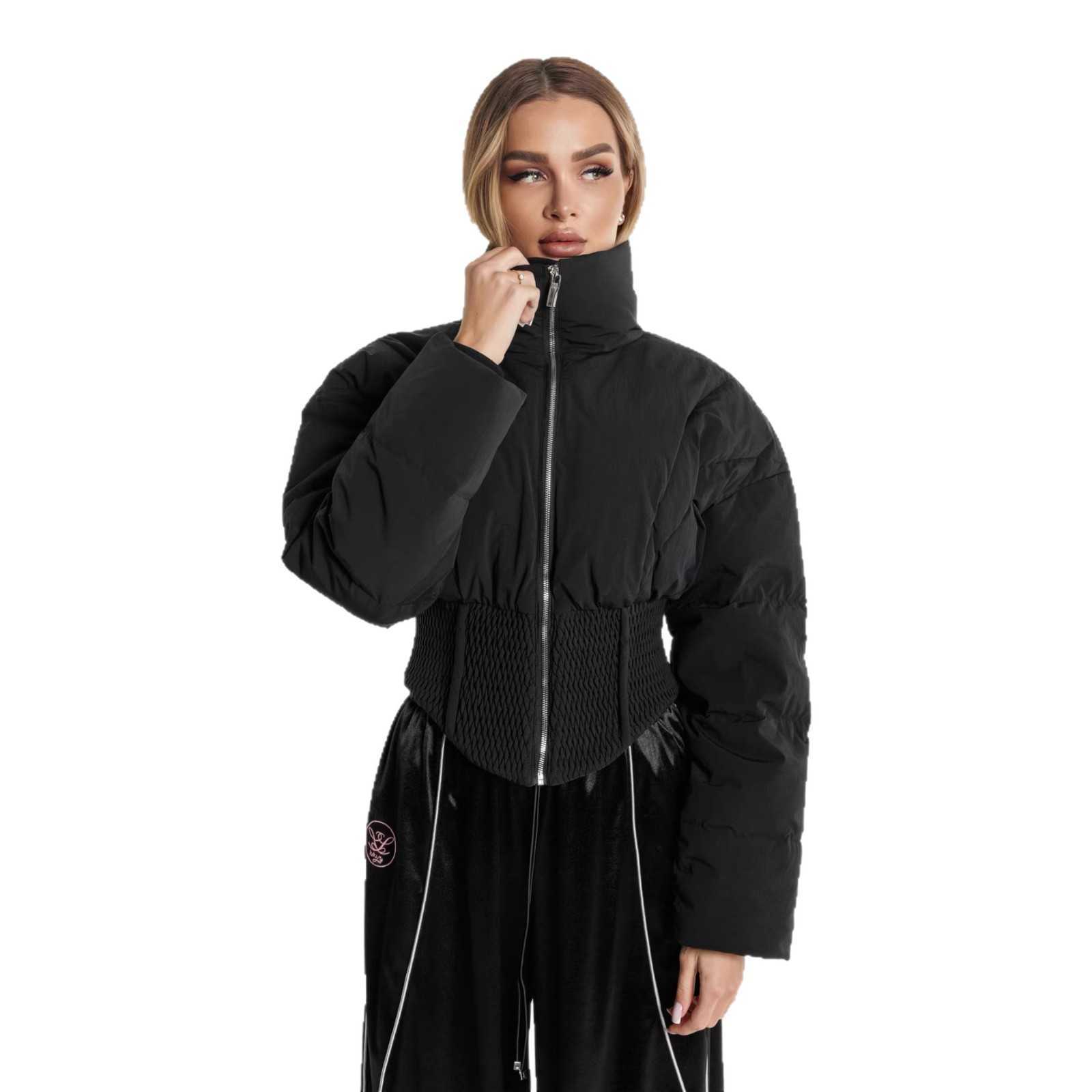 Fashion Collar Down-Filled Cotton Jacket New Style Thickened Winter Coat 2026 Slim-Fit Short-Length Cotton Jacket Short-Length Cotton Jacket