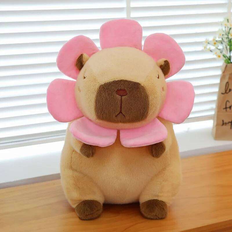 1pc 30cm/11.81in Cute sunflower doll throw pillow, capybara large doll, plush toy, children's birthday gift Y260128