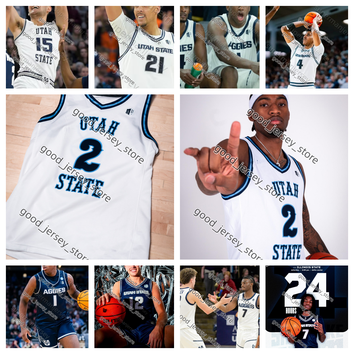 2026 Utah State Aggies College basketball jersey Allen Anderson Barnes Boe Clark Collins Jr. Elamin Falslev Iweze Kearney Keller Perryman Templin Tosi Utah State uu