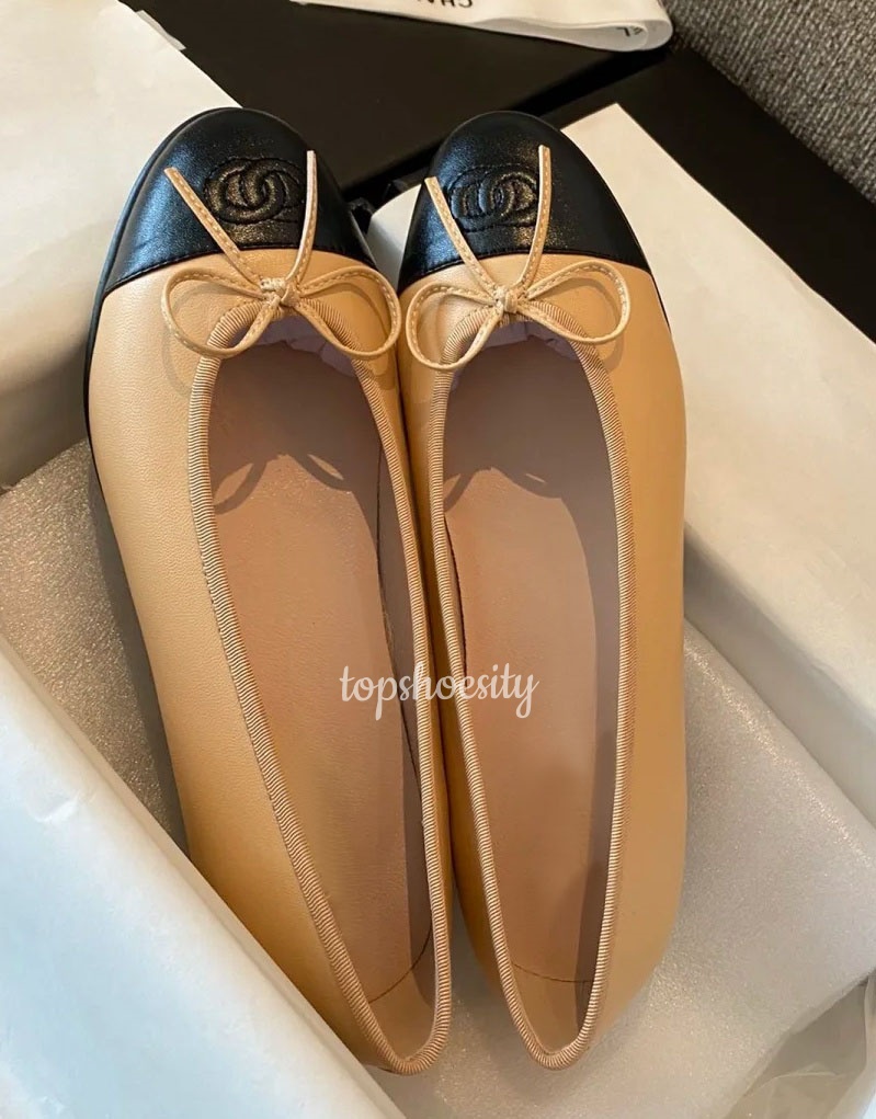 Designer Shoes Paris Brand Designer Black Ballet Flats Shoes Women Quilted Genuine Leather Slip On Ballerina Luxury Round Toe Ladies Dress Shoes HJ2G Slingbacks 01