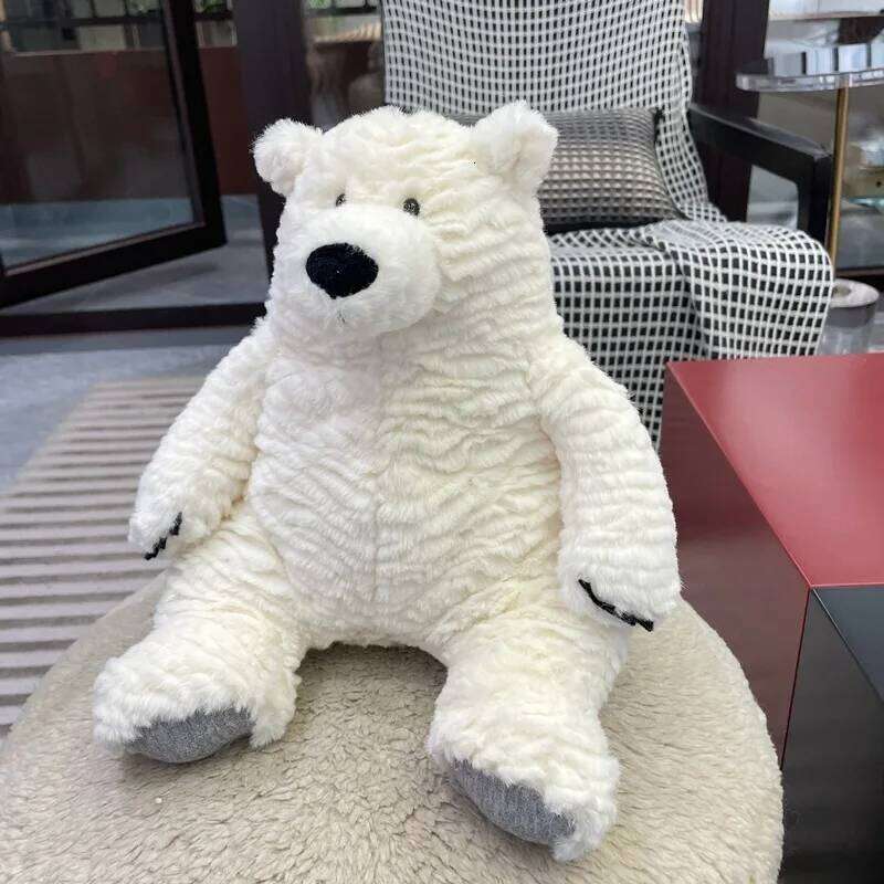 Cute polar white bear for children to sleep with comfort doll gift plush toyIt is 25cm high Y260128