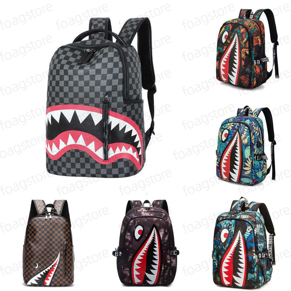 2026 AAA Designer Spray Grounds Spraygroundbackpack Spoof Shark Sports Backpack Hot Girl Student Transparent Large Capacity Trendy Brand School Bag Ee7