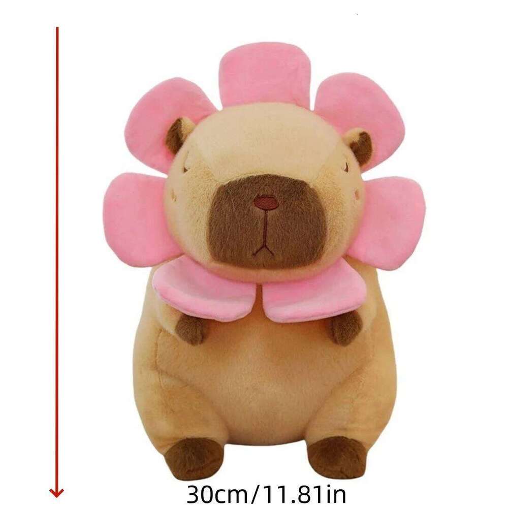 1pc 30cm/11.81in Cute sunflower doll throw pillow, capybara large doll, plush toy, children's birthday gift Y260128