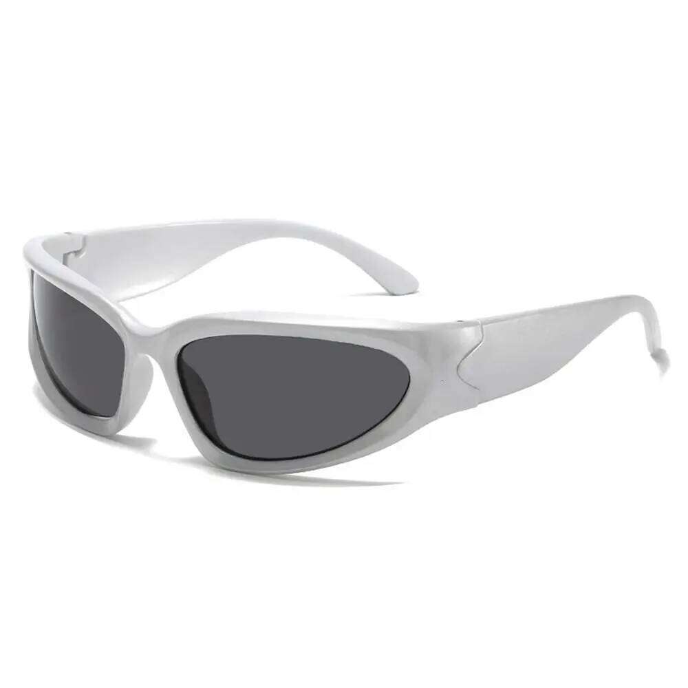 1pc Y2K Cycling Sunglasses Outdoor Sports Shades Millennium Futuristic Sun Glasses UV Protection Street Shooting Driving Eyewear H260129