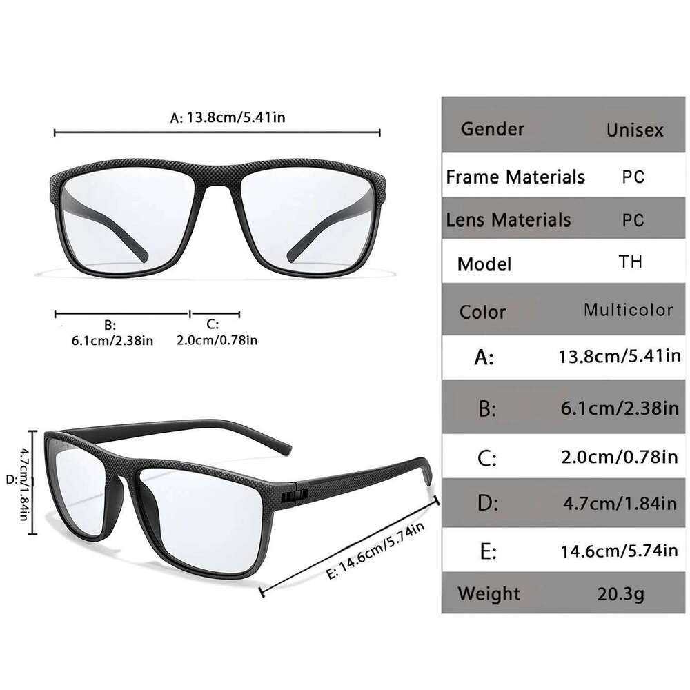 Men Women Fashion Photochromic Anti-glare Sunglasses Classic Square Driving Outdoor Sports Cycling Running Eyewear H260129