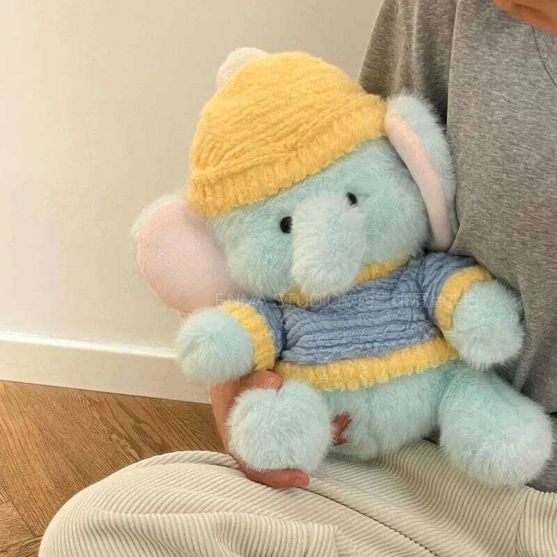 1pc 30cm/11.81in Sweater hated baby elephant TATA plush toy super soft cute girl child soothing sleeping doll birthday Y260128