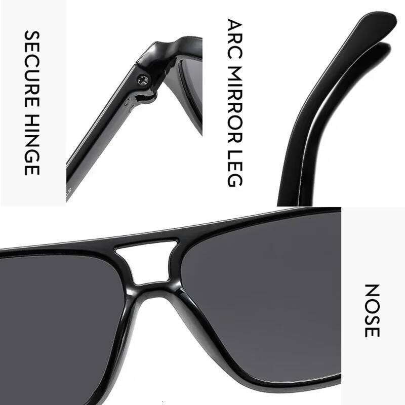 New Vintage Double Bridge Gradient Sunglasses Women Oversized Square Frame Luxury Shades Sun Glasses Female Pilot Eyewear H260129
