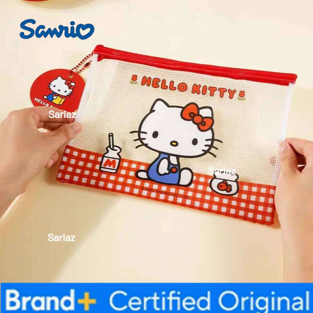 Sanrio Genuine Hello Kitty A5 Clear Document Pouch Cartoon Student Stationery Book Storage Bag Teacher Office Folder Girls Gifts H2601291
