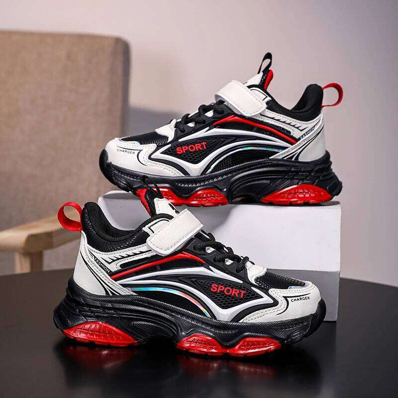 Children Breathable Leather Comfort School Sports Wear-resistant Running Shoes Autumn Casual Flat Sneakers for Kids Y260128