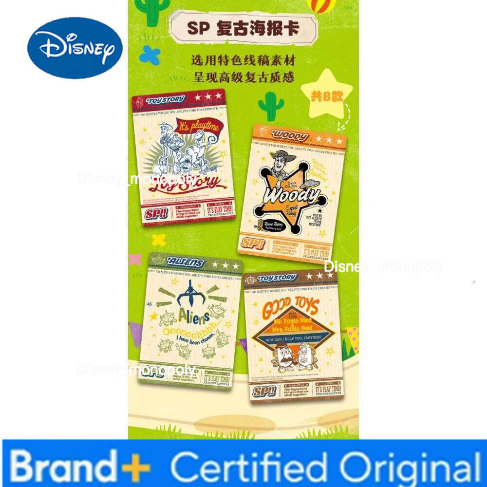 Disney CARD.FUN Genuine Toy Story Collection Classic IP Roles High Quality Advanced Retro Poster Cards Gifts for Friends H260129