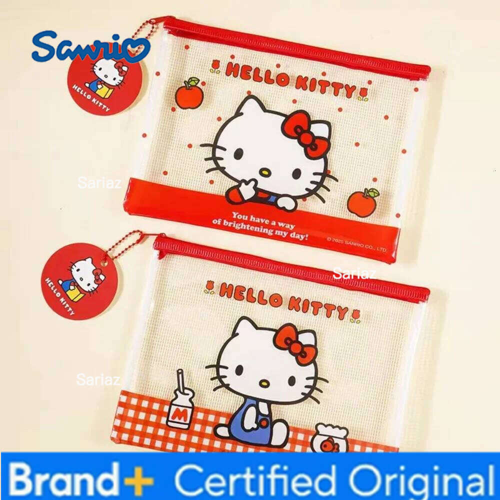 Sanrio Genuine Hello Kitty A5 Clear Document Pouch Cartoon Student Stationery Book Storage Bag Teacher Office Folder Girls Gifts H260129