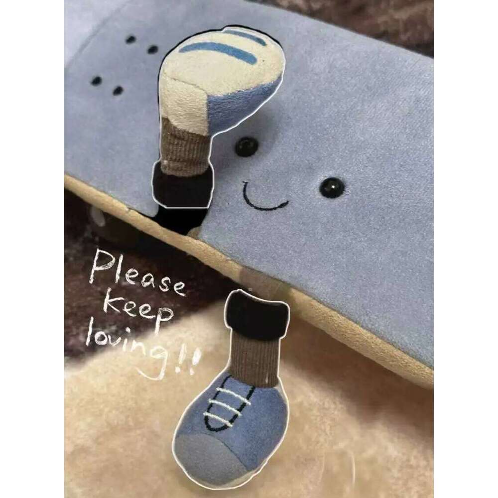 Summer New Simulated Skateboard Stuffed Plush Toy Cartoon Anime Cute Pillow Children's Birthday Gift Fun Doll Y260128