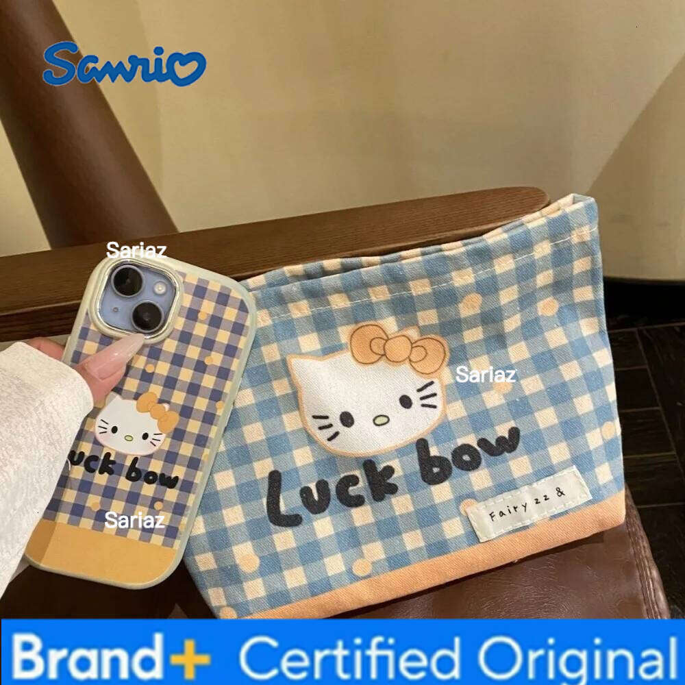 Sanrio Hello Kitty Kawaii Cartoon Student Zipper Printing Travel Clutch Cosmetics Storage Bag Canvas Wrap Toys H2601291